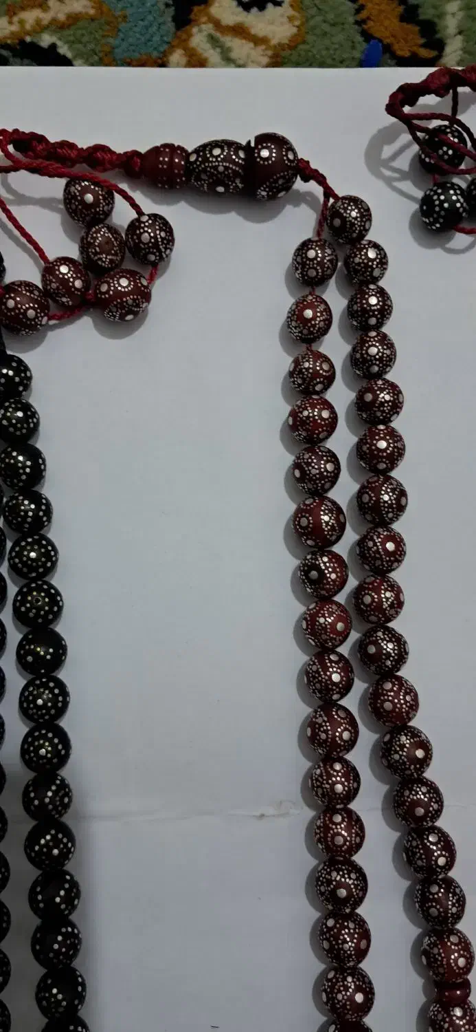 تسبیح داس کار شده نقره کوب|جواهرات|نجف‌آباد, صالح آباد|دیوار