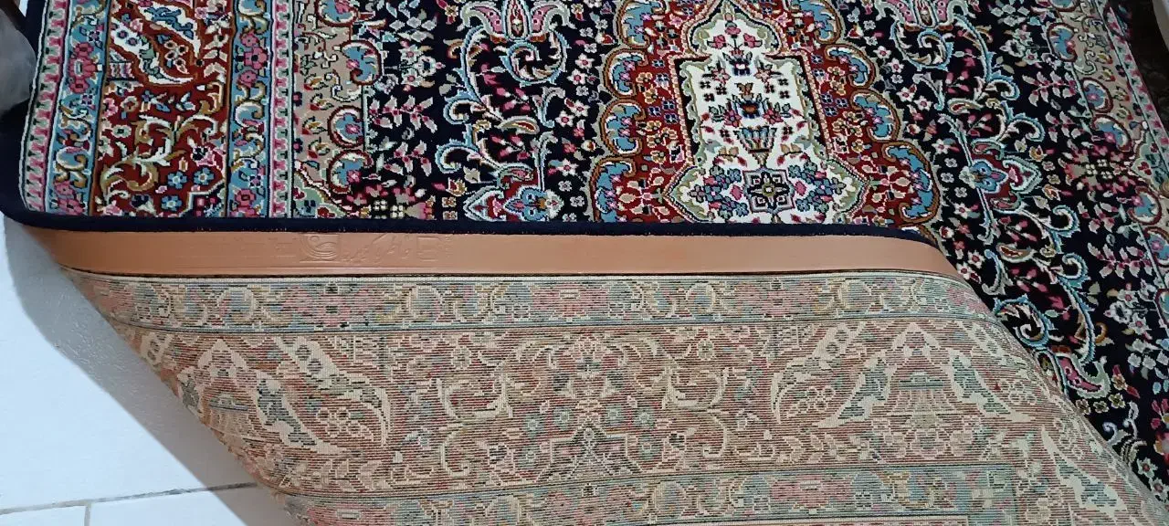 فرش ماشینی ۴ متری، زمینه سورمه ای|فرش|کرمانشاه, |دیوار