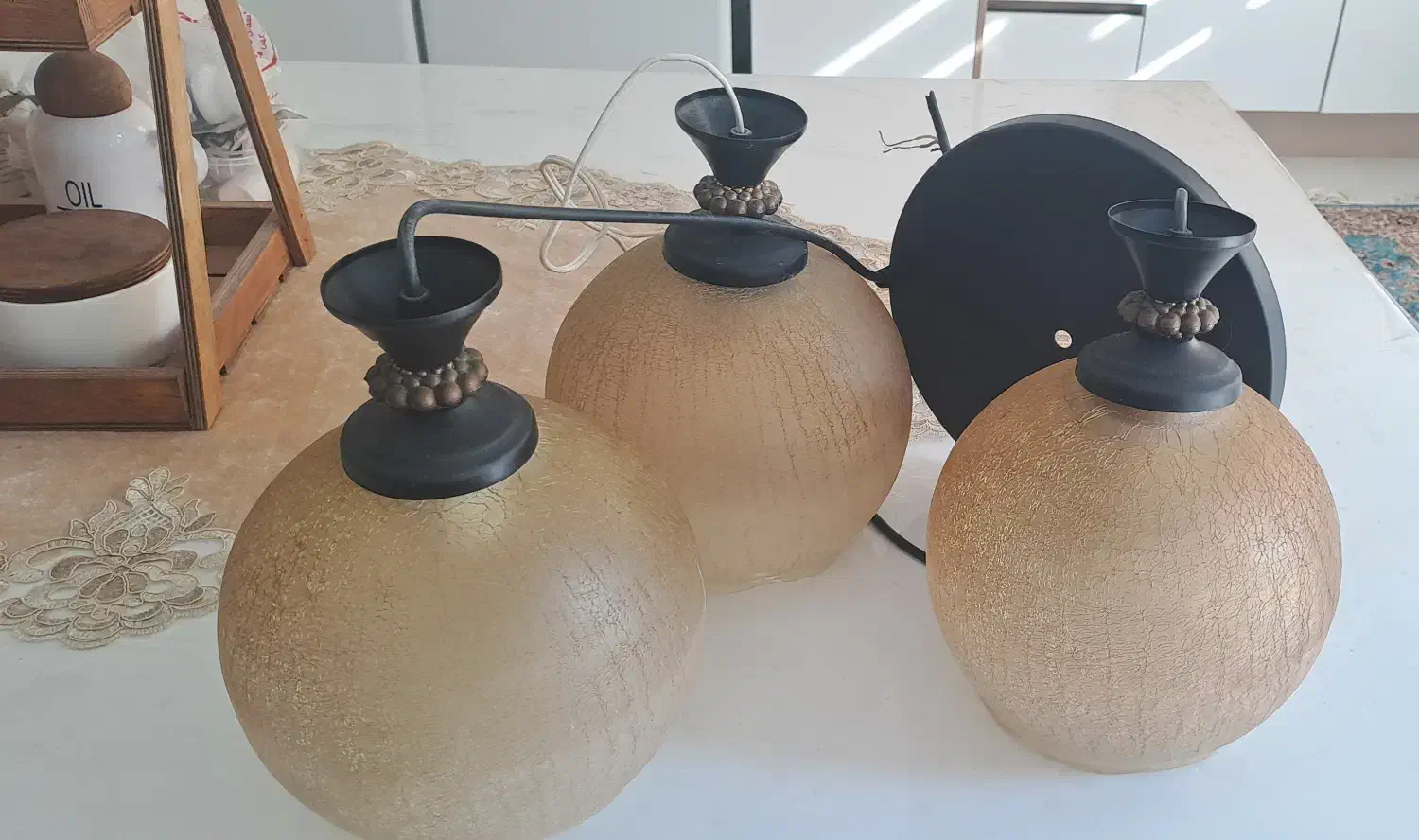 لوستر سه تایی اشپزخونه|لوستر و چراغ آویز|بومهن, |دیوار