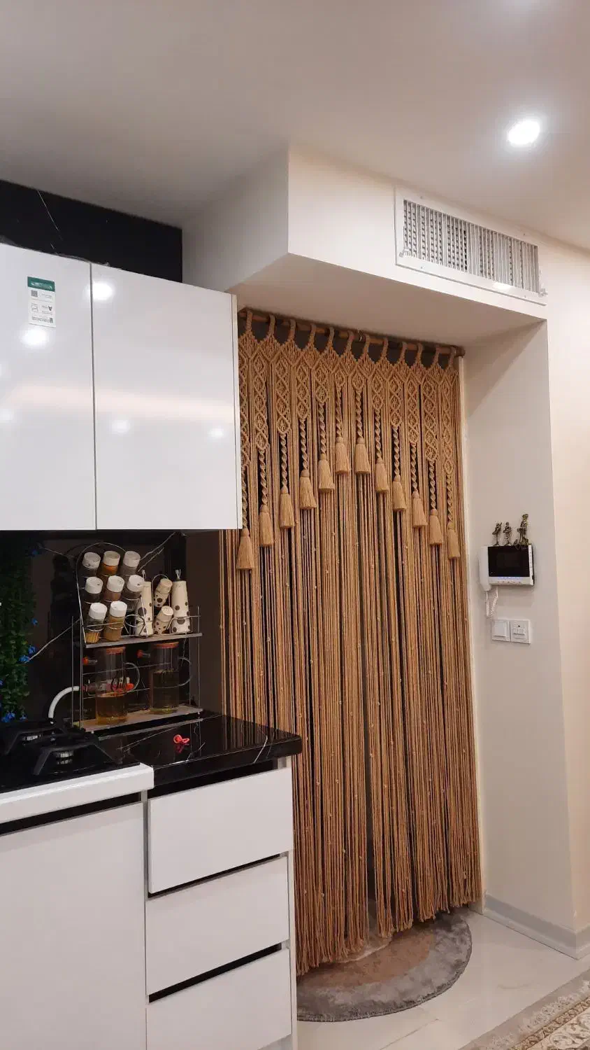 پرده مکرومه دستبافت|صنایع دستی و سایر لوازم تزئینی|شاهین‌شهر, مسکن مهر|دیوار