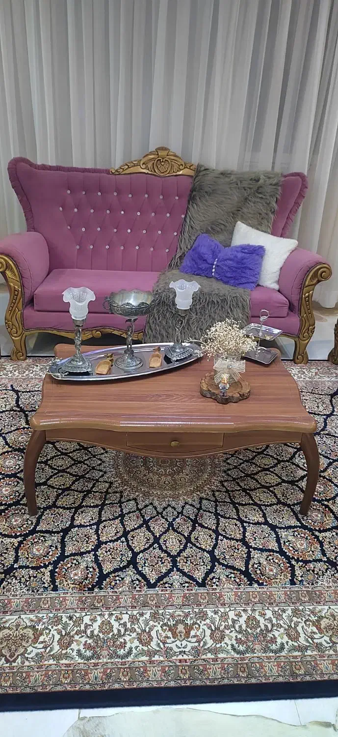 مبل7نفره چوبی|مبلمان خانگی و میز عسلی|قائم‌شهر, |دیوار