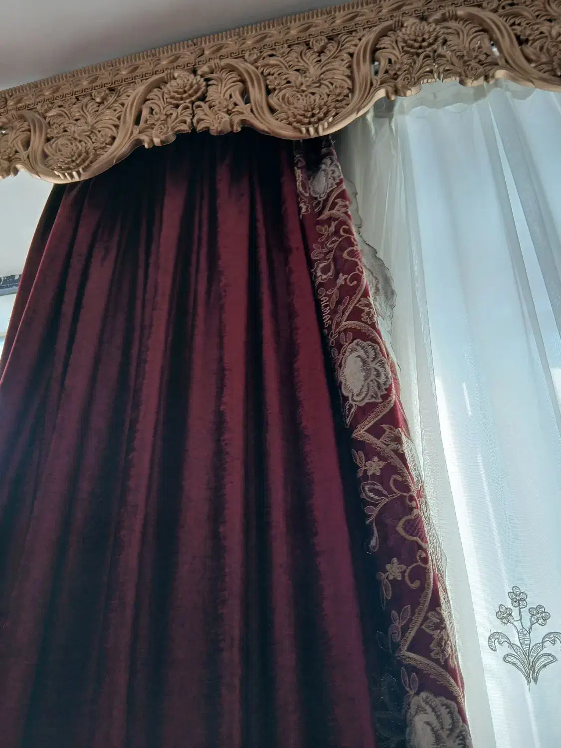 پرده پذیرایی بادوتاپرده درب ورودی باهم|پرده، رانر، رومیزی|دهدشت, |دیوار