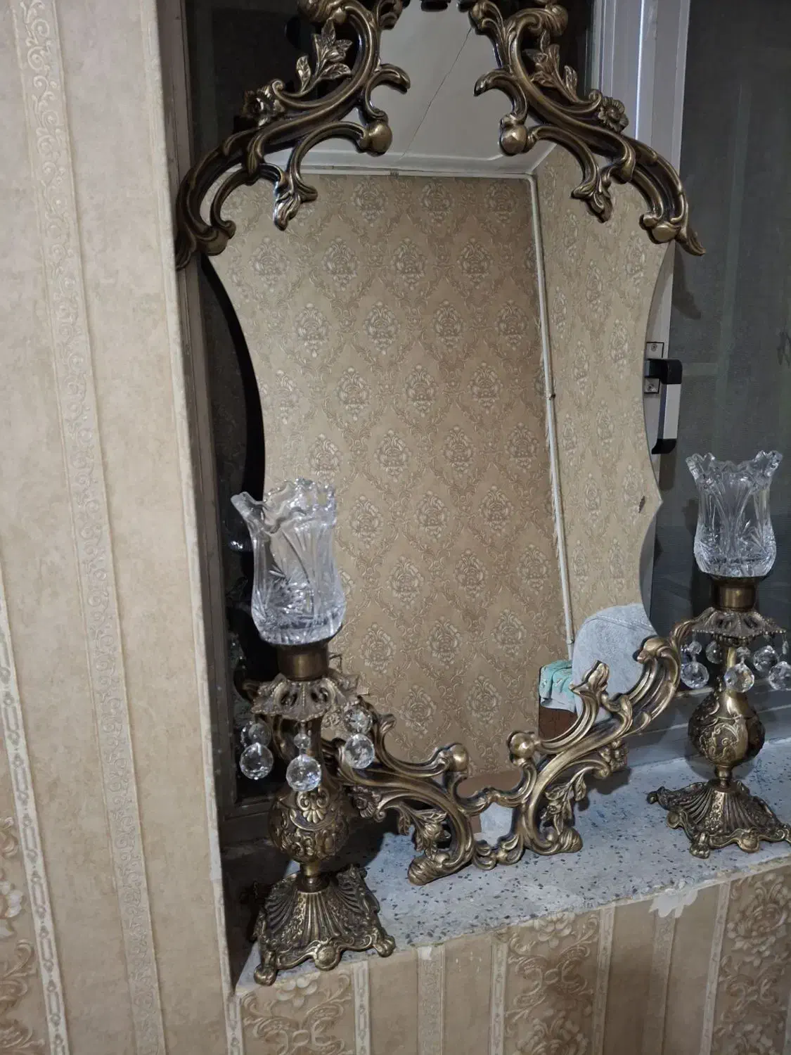 فروش آینه و شمعدان برنز +ساعت برنز|آینه|کرمانشاه, |دیوار