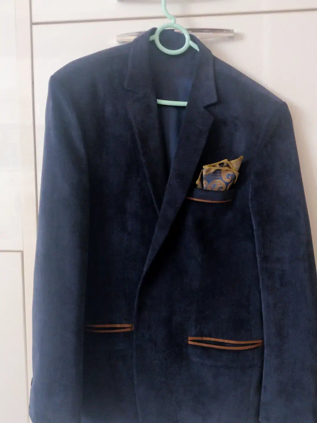 یک عدد کت مخمل آبی کبریتی سایز ۴۸|لباس|ایلام, |دیوار