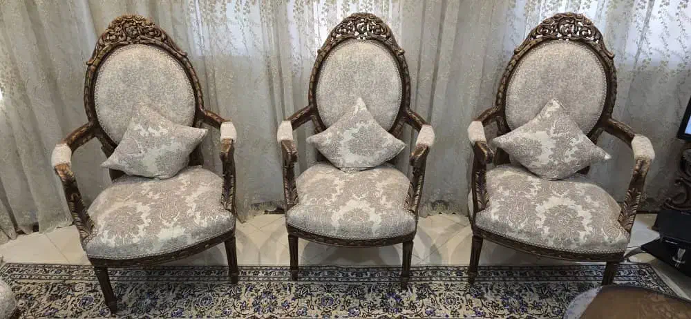 ست مبلمان سفارشی ۹ نفره  چوب گردو، تک و استثنایی|مبلمان خانگی و میز عسلی|هرسین, |دیوار