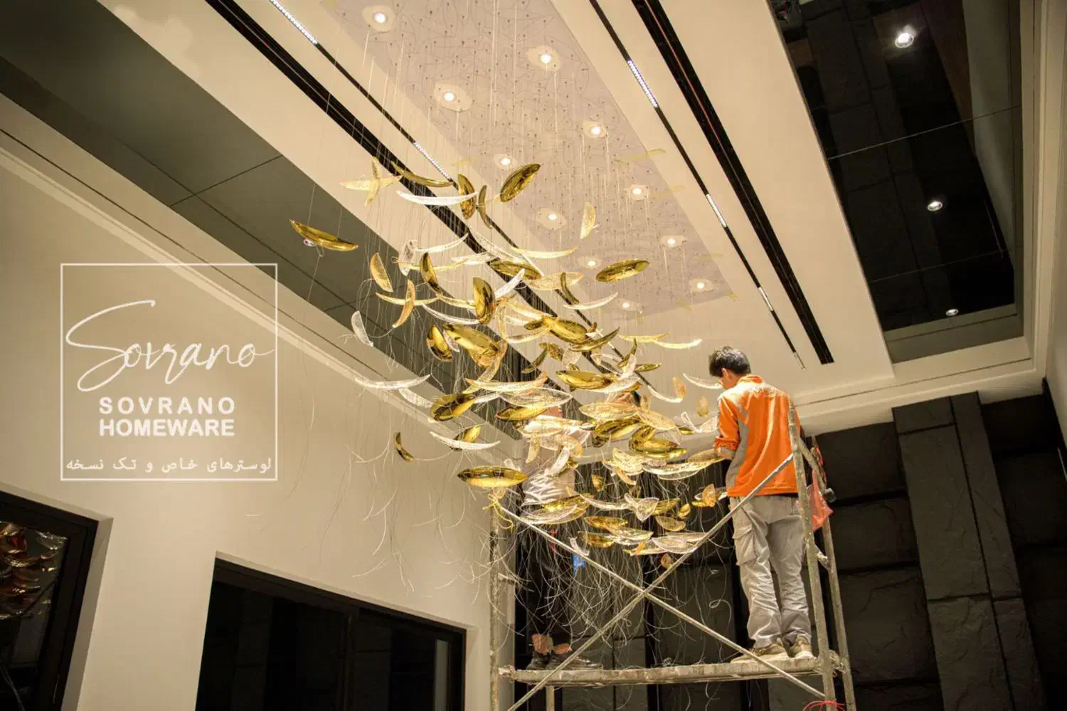 لوستر دوبلکس ویلایی تمام کریستال لابی و پاساژ|لوستر و چراغ آویز|تهران, قلهک|دیوار