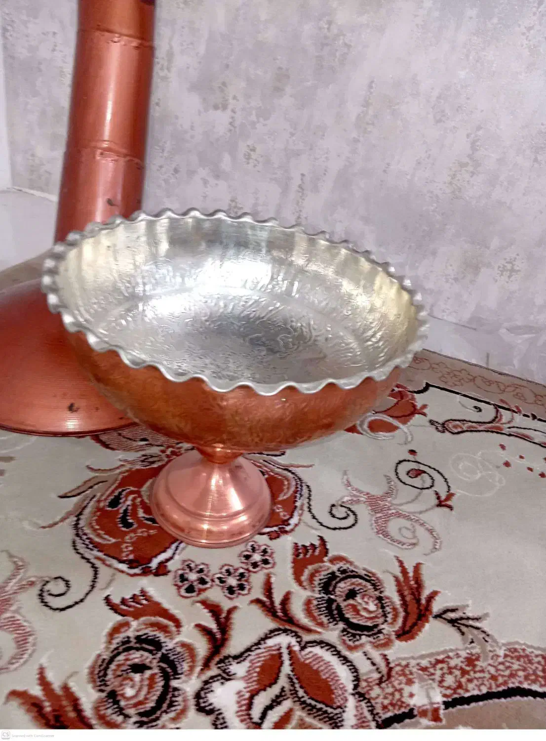 ظرف مسی پایه دار|ظروف سرو و پذیرایی|مشهد, کوی پلیس|دیوار