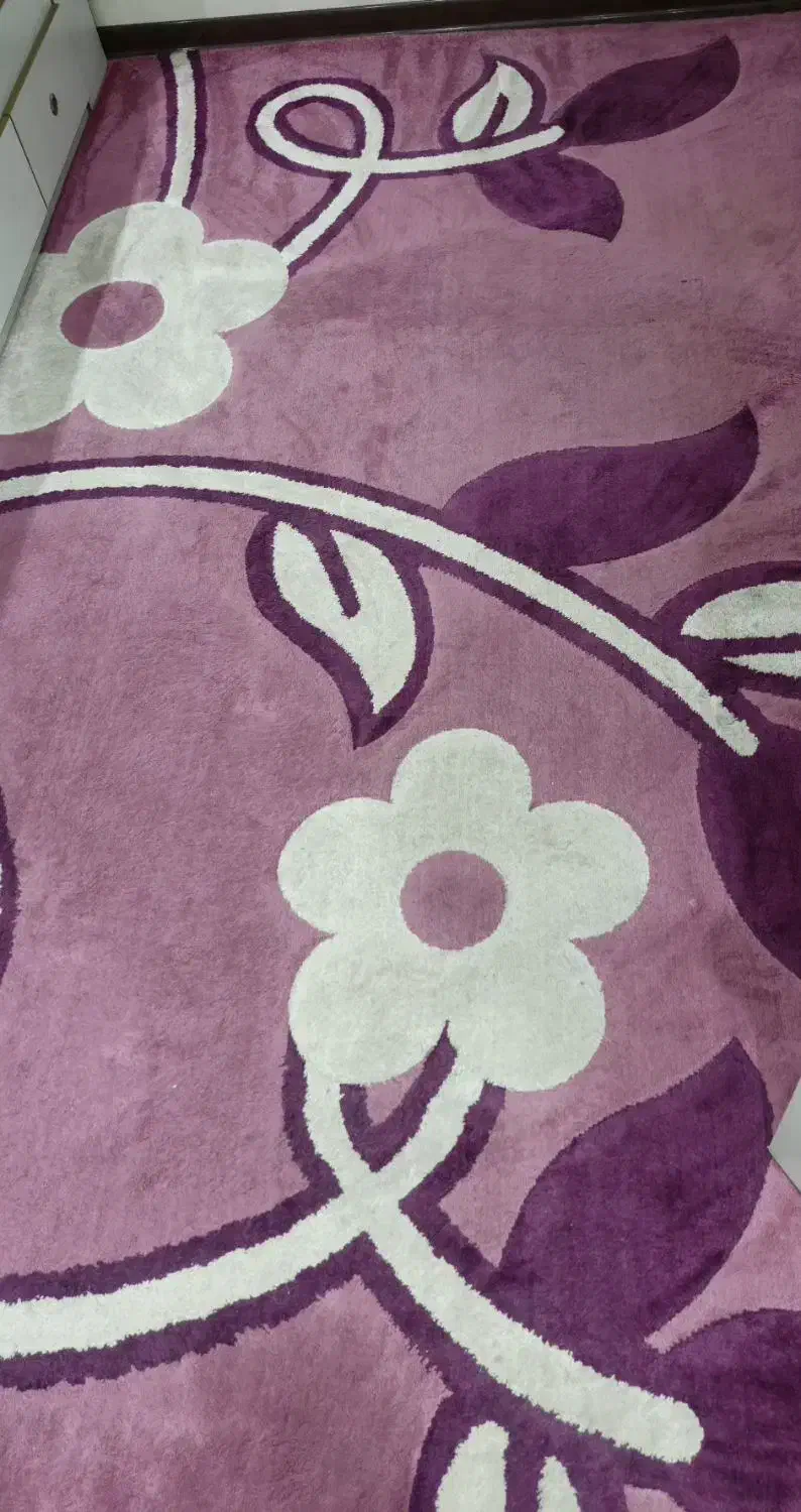 فرش گل برجسته صورتی بنفش سفید|فرش|تهران, دژکام|دیوار