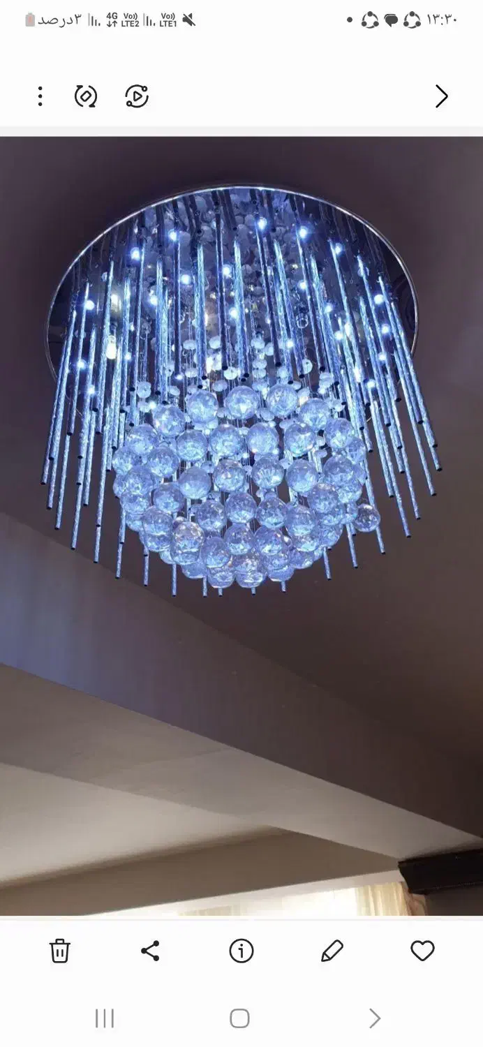 دو عدد لوستر سقفی|لوستر و چراغ آویز|تبریز, |دیوار