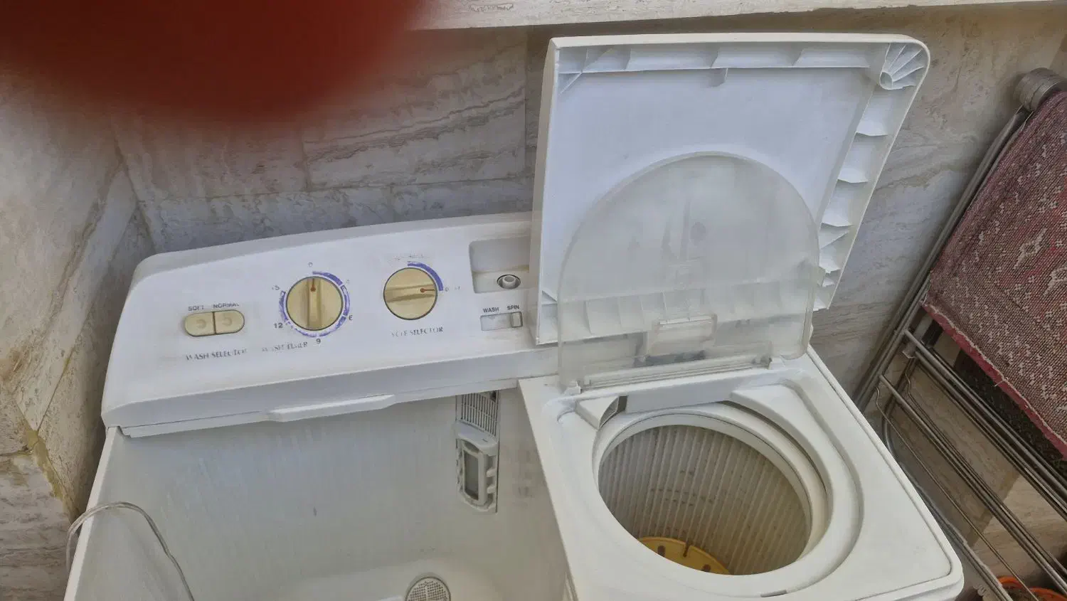 فروش لباسشویی سامسونگ دو قلو اصل کره در حد نو|ماشین لباسشویی و خشککن لباس|کازرون, |دیوار