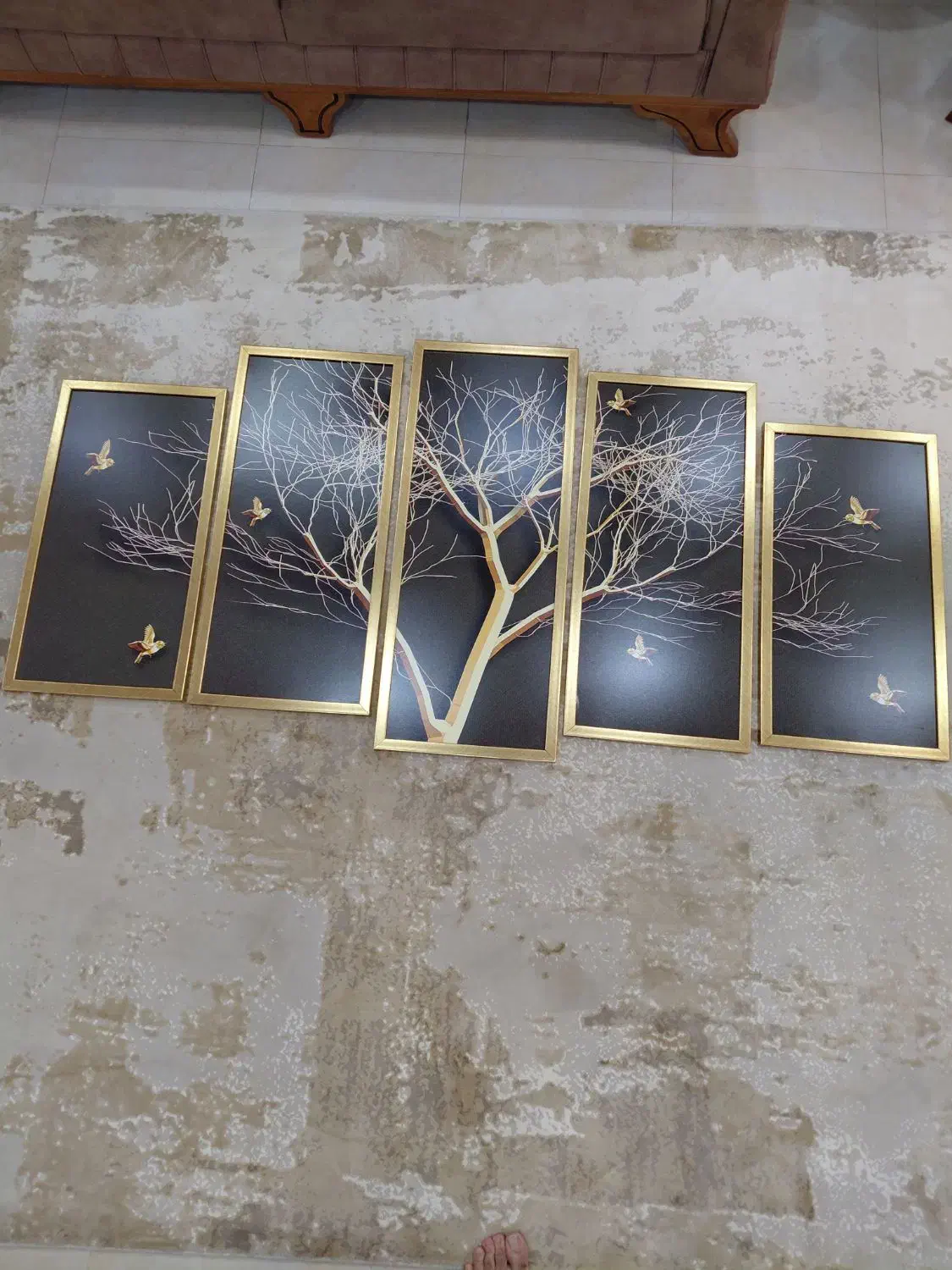 تابلو ۵ تکه طرح درخت|تابلو، نقاشی، عکس|بندر انزلی, ساحل قو|دیوار