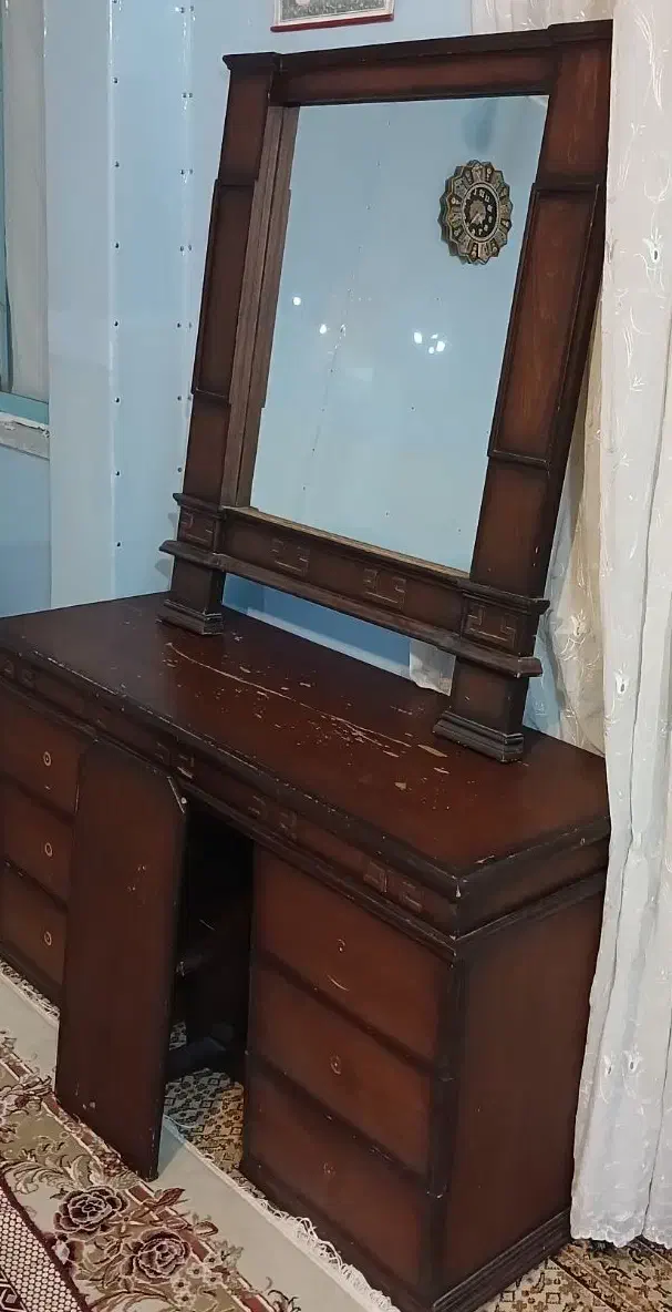 دراور(کشو) و آینه چوبی|جاکفشی، کمد، دراور|تبریز, |دیوار