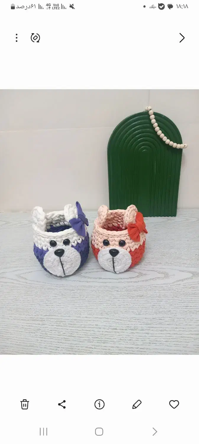 سبد تریکو بافی لوازم جا برسی و جا مدادی|صنایع دستی و سایر لوازم تزئینی|تربت‌حیدریه, بی بی حسنیه|دیوار