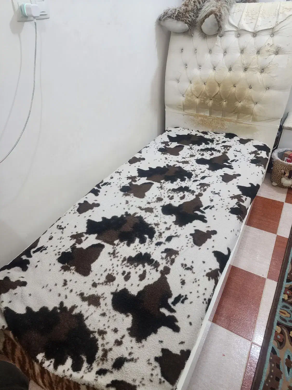 تخت یک نفره ام دی اف با تشک|تخت و سرویس خواب|بندر امام خمینی, |دیوار