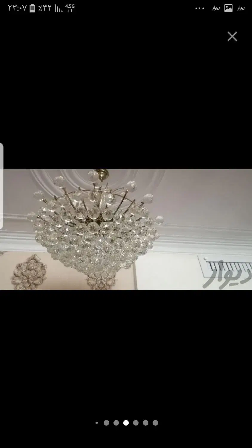 لوستر برنز کریستالی|لوستر و چراغ آویز|کرج, حصارک بالا|دیوار