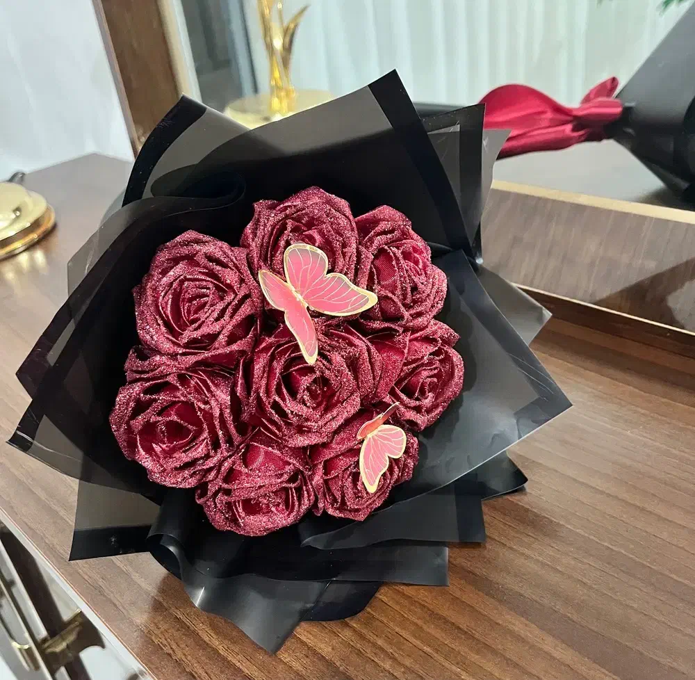 گل روبانی ولنتاین|گل مصنوعی|میانه, |دیوار