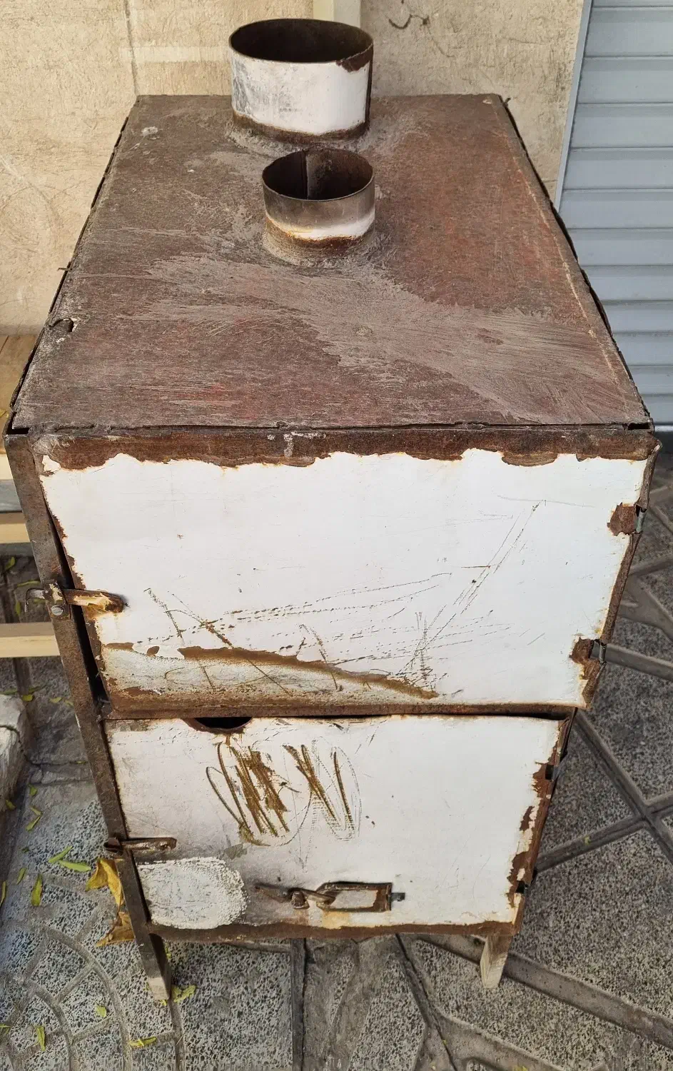 فروش بخاری هیزمی فر دار دو طبقه|بخاری، هیتر، شومینه|میانه, |دیوار