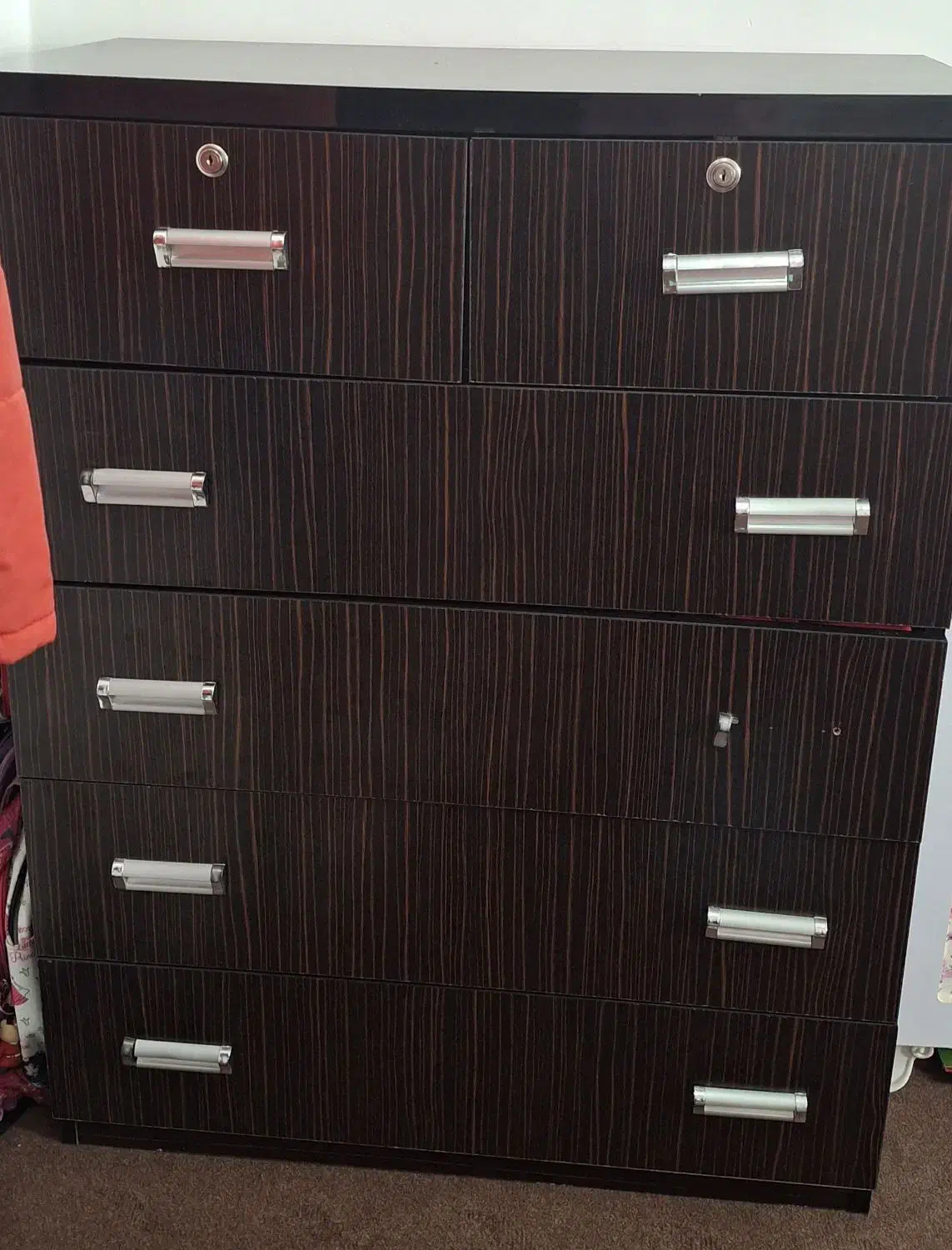 دراور قهوه ای|جاکفشی، کمد، دراور|دوگنبدان, |دیوار