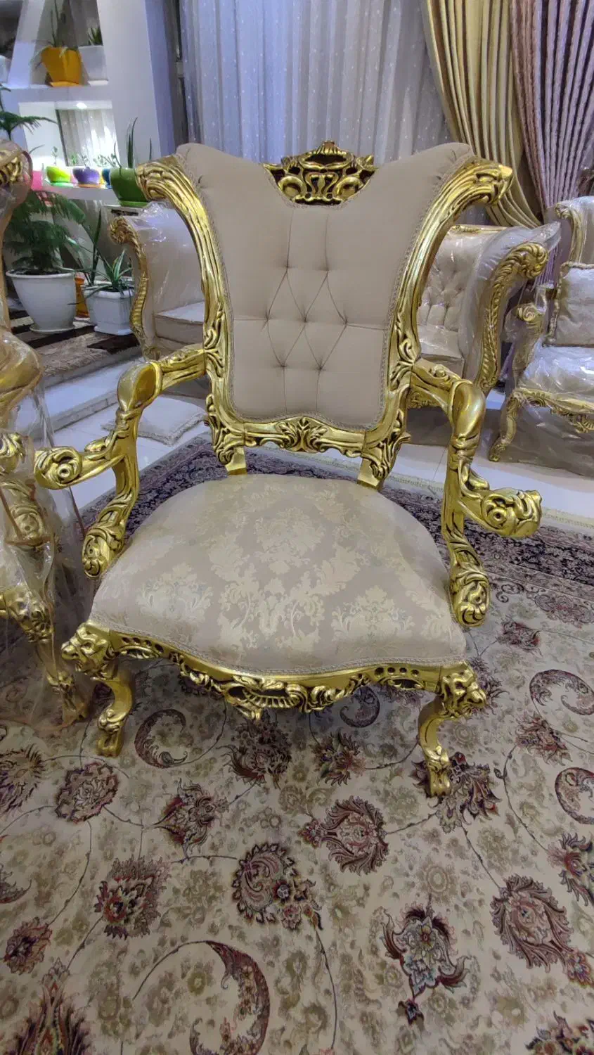 ۷ نفره استیل ورق طلا تمام چوب|مبلمان خانگی و میز عسلی|مشهد, نیروی هوایی|دیوار