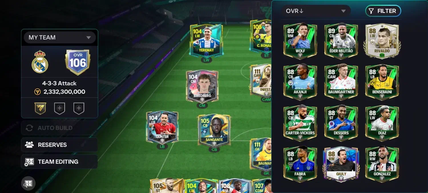 اکانت فیفا موبایل ۱۰۶|کنسول، بازی ویدئویی و آنلاین|بروجرد, |دیوار