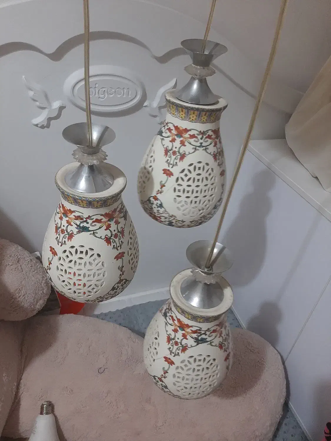 لوستر ۳شاخه چینی|لوستر و چراغ آویز|قرچک, زیبا شهر|دیوار