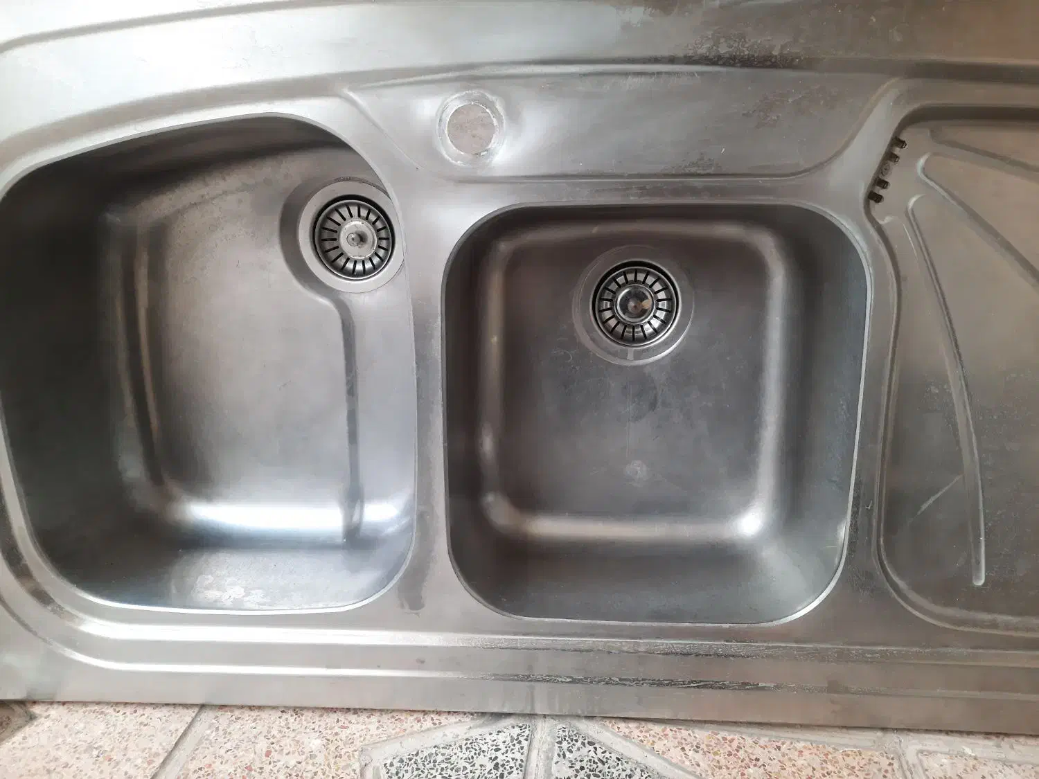 سینک استیل|آب‌چکان و نظم‌دهنده ظروف|ماهدشت, |دیوار