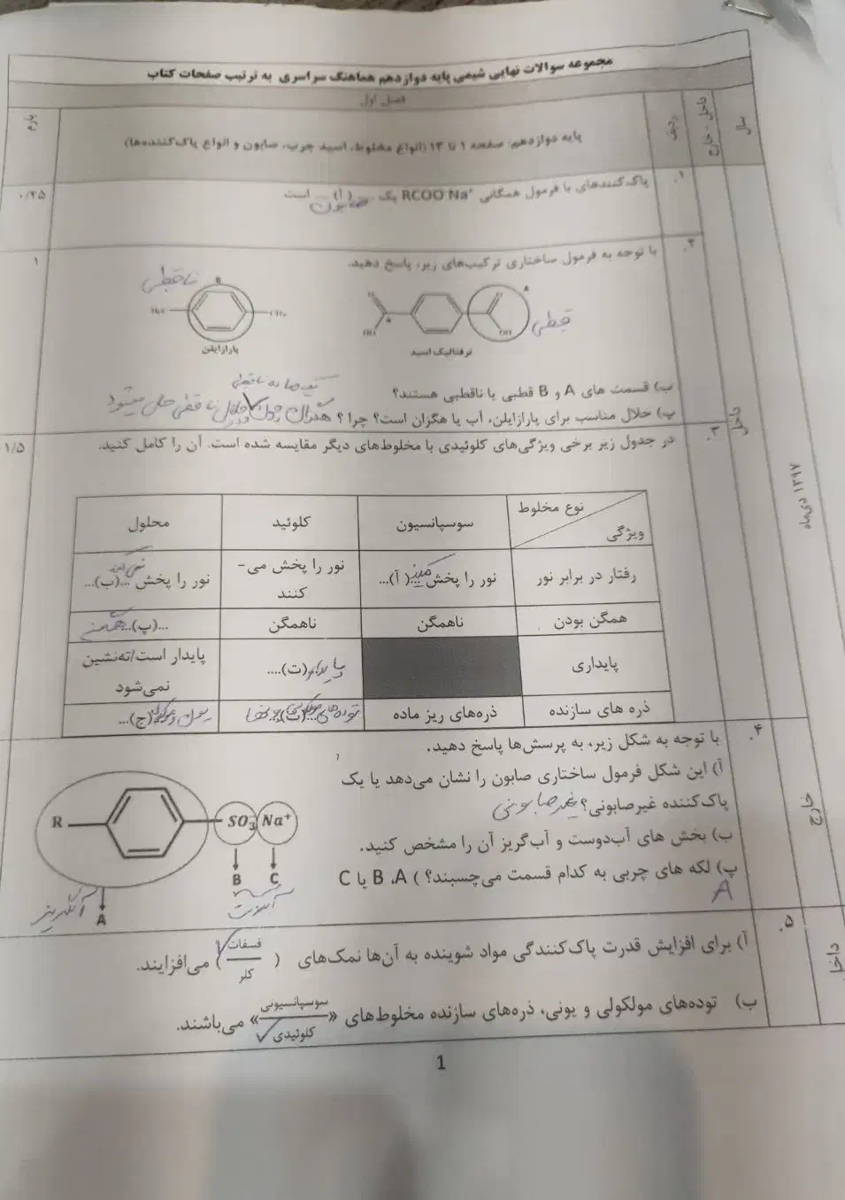 نمونه سواله تمام فصلهای شیمی و جزوه کامل فارسی|کتاب و مجله آموزشی|دورود, |دیوار