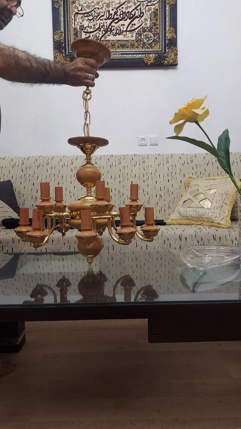 لوستر ۱۵شاخه برند نورسازان|لوستر و چراغ آویز|خوی, |دیوار