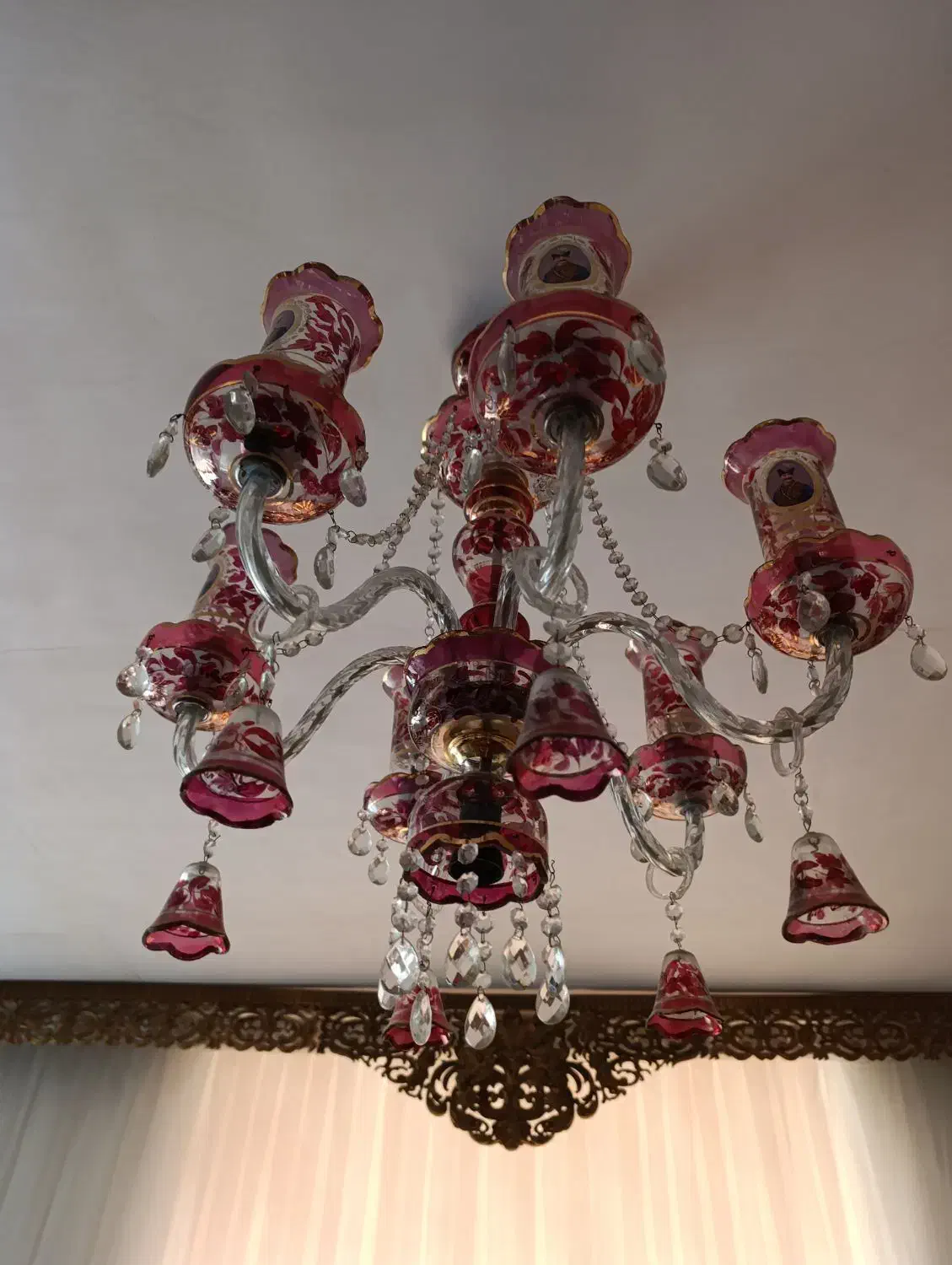 یک جفت لوستر شاه عباسی عتیقه|لوستر و چراغ آویز|شیراز, صاحب الزمان|دیوار