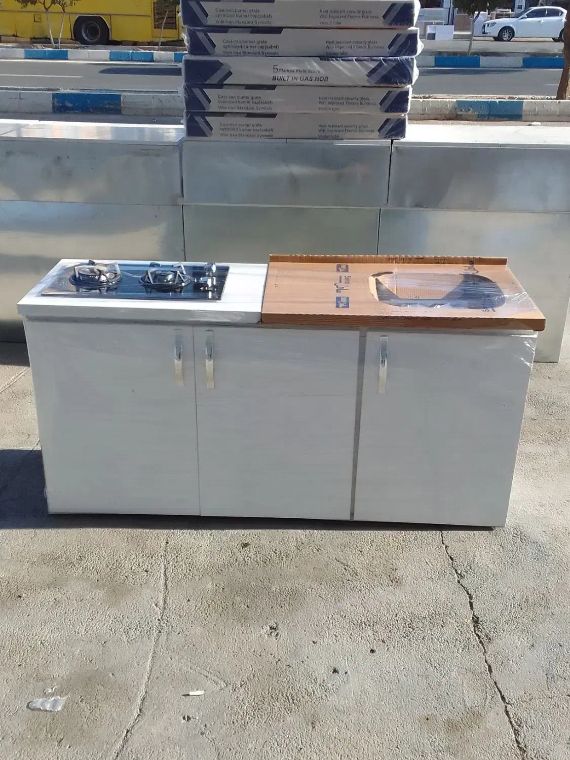 کابینت یک مترو نیم با سینک و گاز دوشعله|مصالح و تجهیزات ساختمان|چهاردانگه (تهران), |دیوار