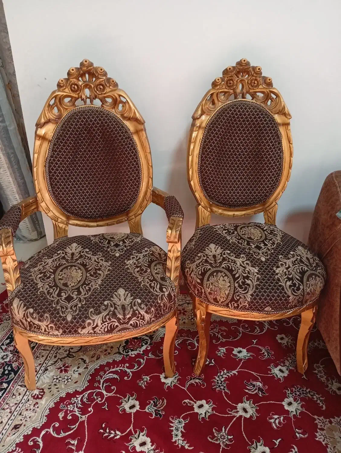 مبل سلطنتی مدل فرحی چوب راش ۹نفرع در حد نو|مبلمان خانگی و میز عسلی|قزوین, |دیوار