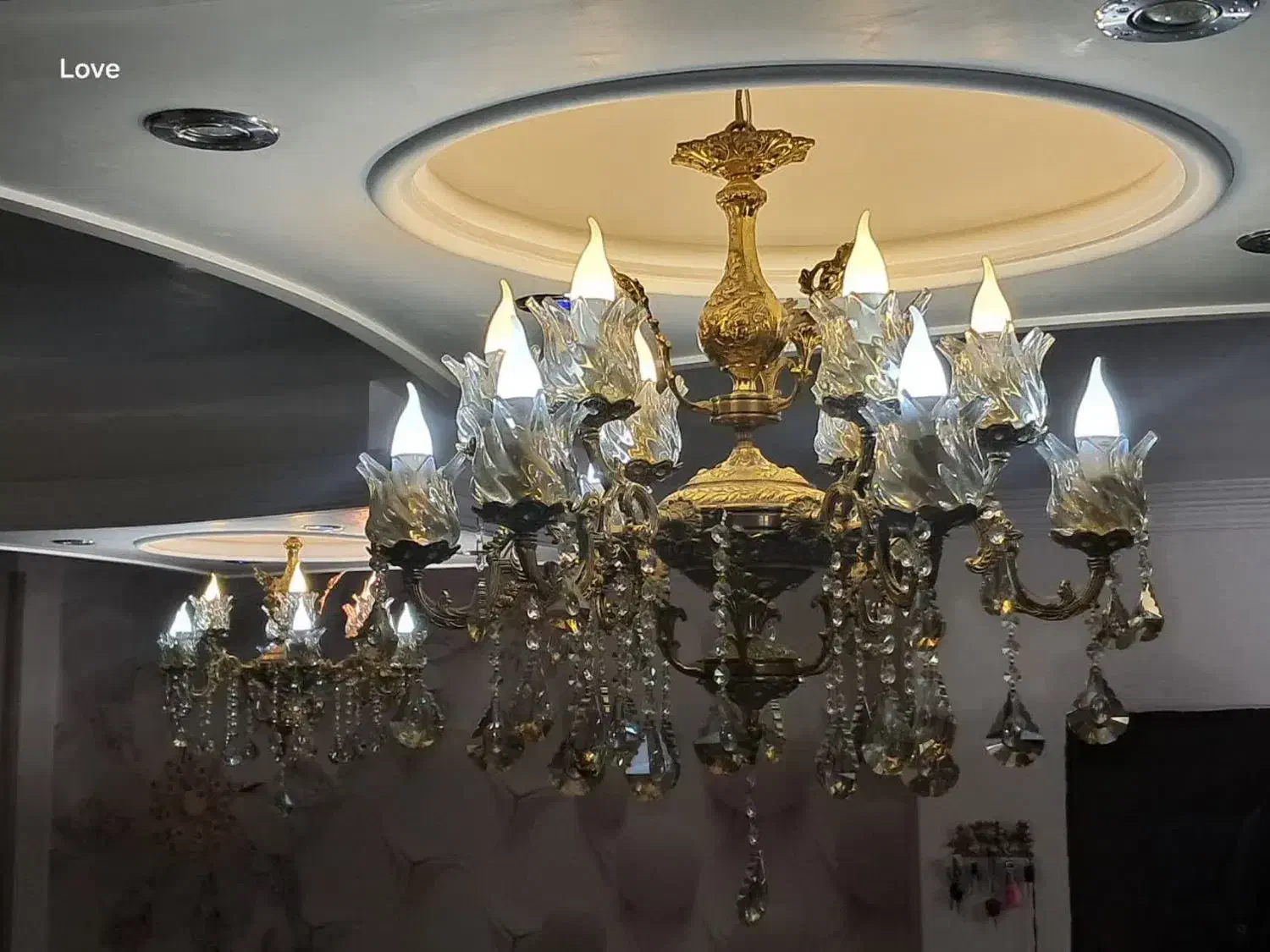 لوستر ۶ شاخه دوتایی که ۱۲ شاخه میشه|لوستر و چراغ آویز|سمنان, |دیوار