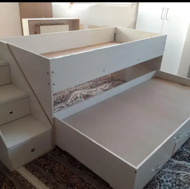 تخت دو طبقه جا دار|تخت و سرویس خواب|مشهد, کارمندان دوم|دیوار