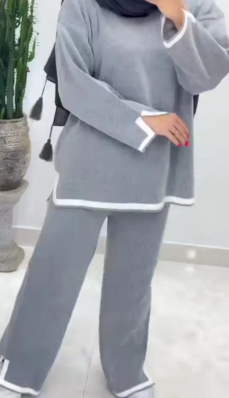 ست بافت بغل چاکدار طوسی روشن|لباس|رشت, حمیدیان|دیوار