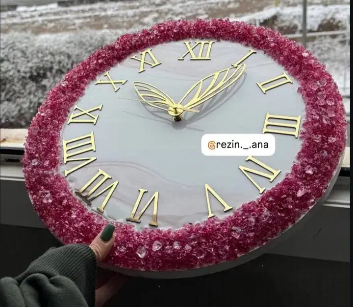 ساعت و ظروف رزینی دستساز|ساعت دیواری و تزئینی|شهرکرد, |دیوار