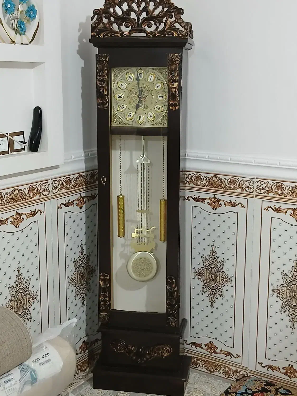 پادری جا کفشی و ساعت چوبی در حد نو|جاکفشی، کمد، دراور|ریگان, |دیوار