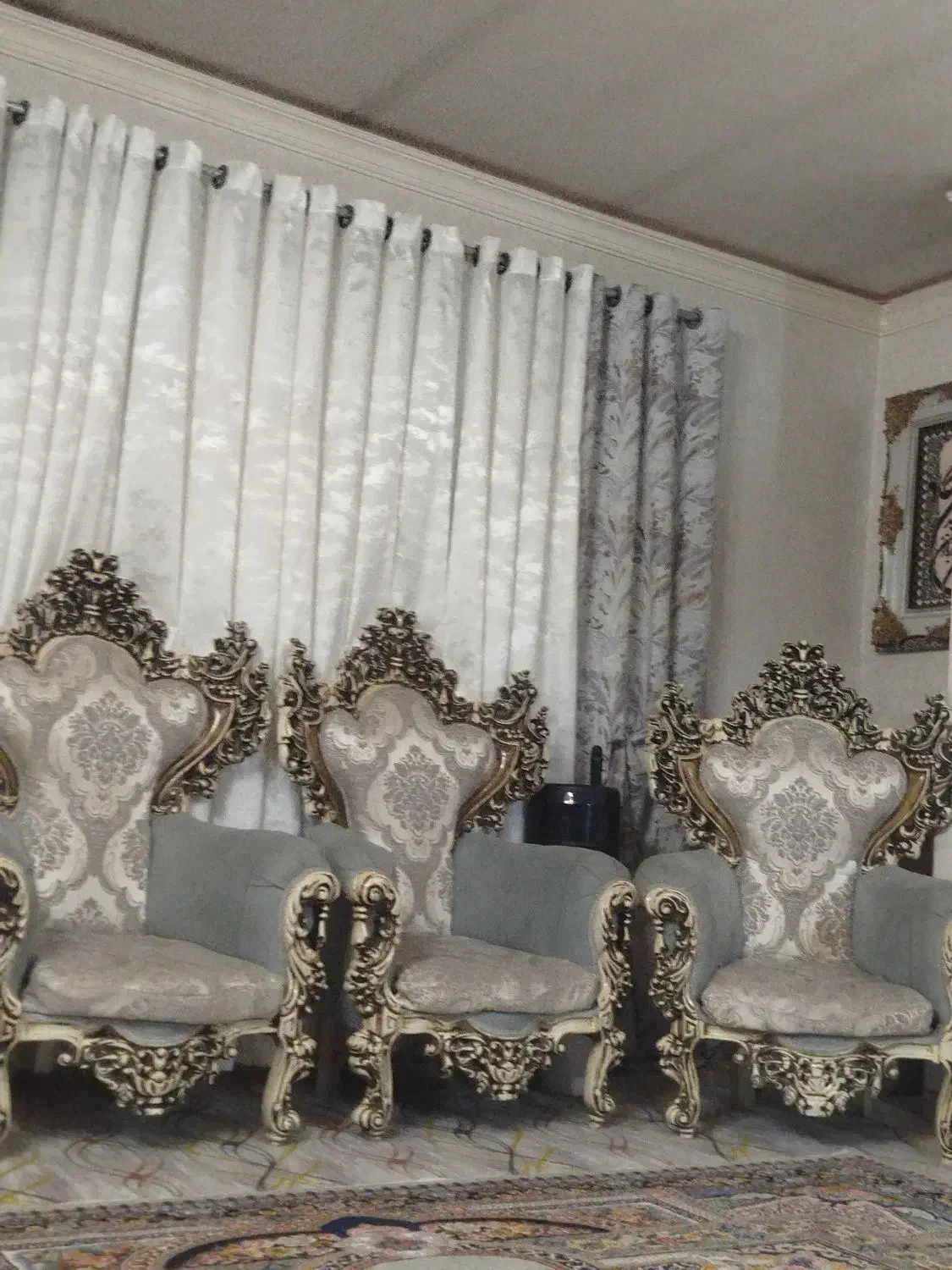 مبل ۹نفره چوب گردو طوسی|مبلمان خانگی و میز عسلی|قرچک, داوود آباد|دیوار