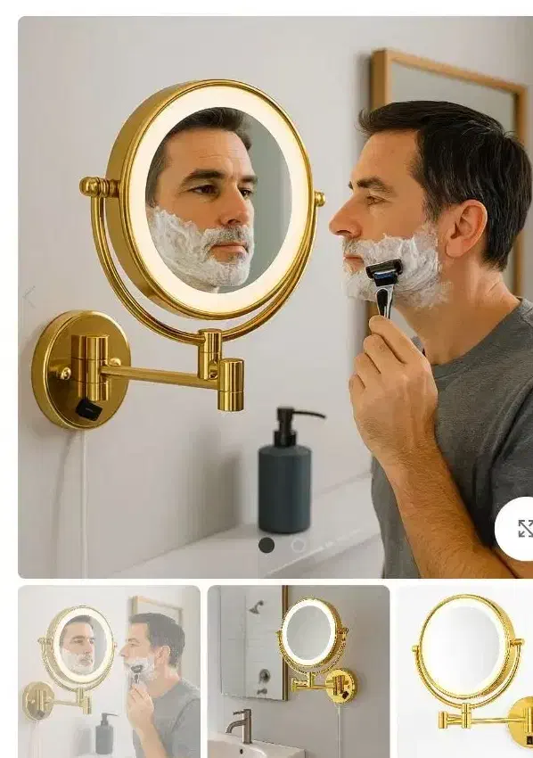 اینه اصلاح ،دیواری ،طلایی رنگ ،مارک پرتی|لوازم حمام|نجف‌آباد, امیرآباد|دیوار