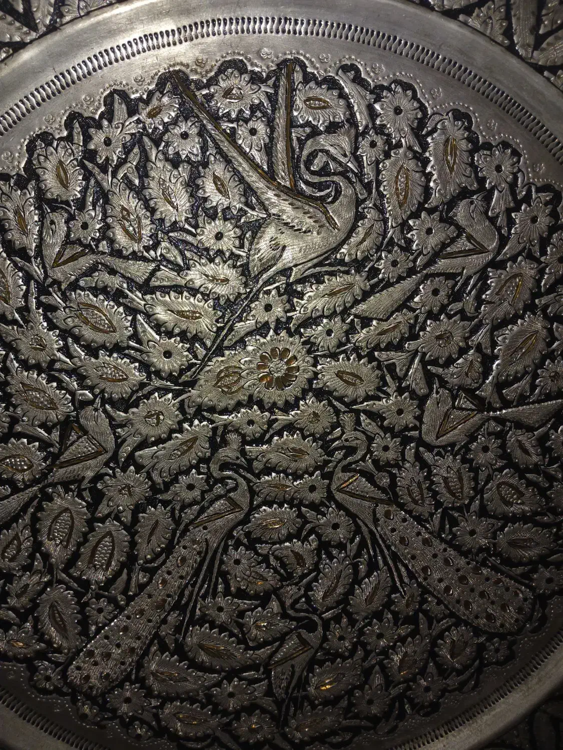 سینی مسی قلمکار|کلکسیون اشیاء عتیقه|یزد, |دیوار