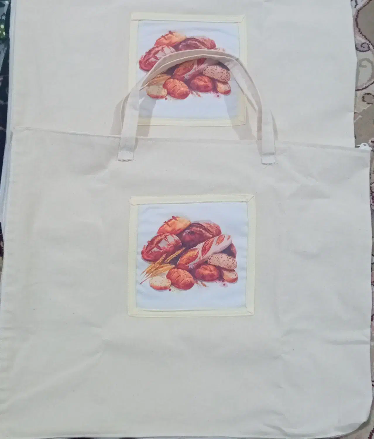 کیف نان دو لایه کتان نخ خالص|سفره، حوله، دستمال آشپزخانه|ساوه, |دیوار