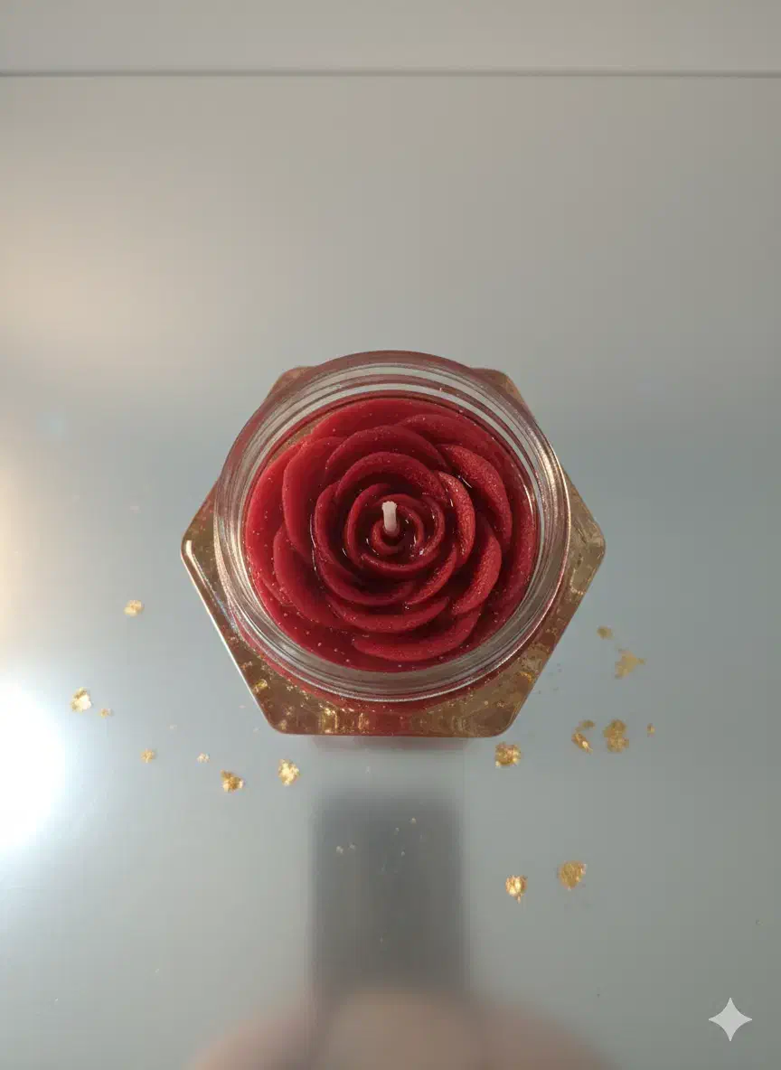 رز جاودان (شمع دست‌ساز)|صنایع دستی و سایر لوازم تزئینی|لنده, |دیوار