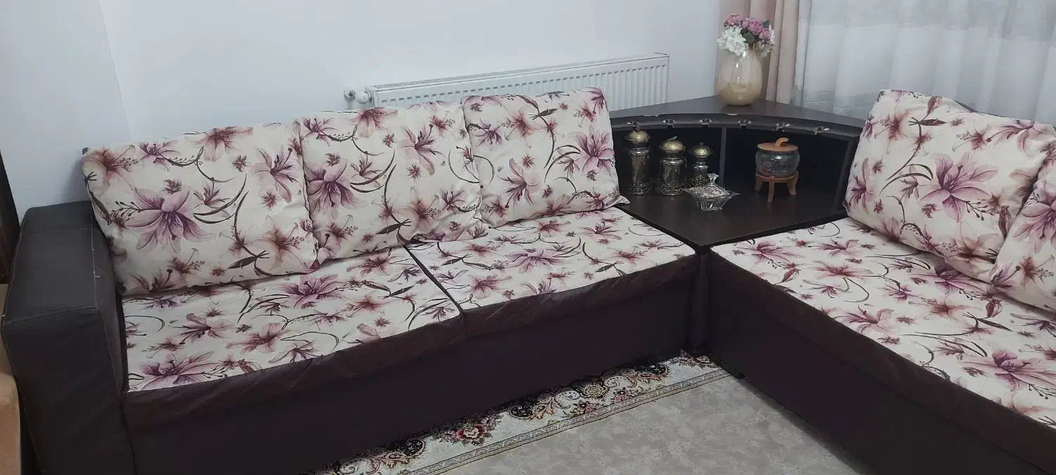 مبل هشت نفره ومیز ال|مبلمان خانگی و میز عسلی|لاهیجان, فیاض|دیوار