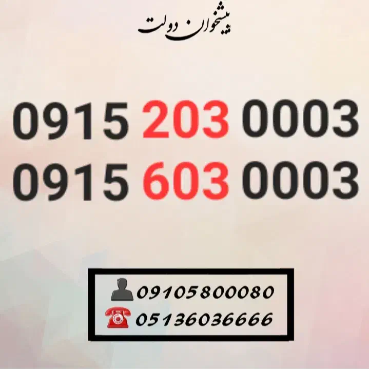 0915.203.0003|سیم‌کارت|مشهد, شهید فرامرز عباسی|دیوار