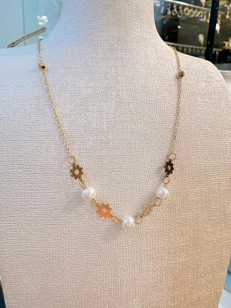 گردنی مروارید و گل|جواهرات|ایلام, |دیوار