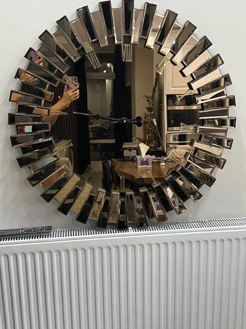 ساعت دیواری آینه ای قطر ۸۸ سانتیمتر طرح خورشید|ساعت دیواری و تزئینی|کرج, گوهردشت|دیوار