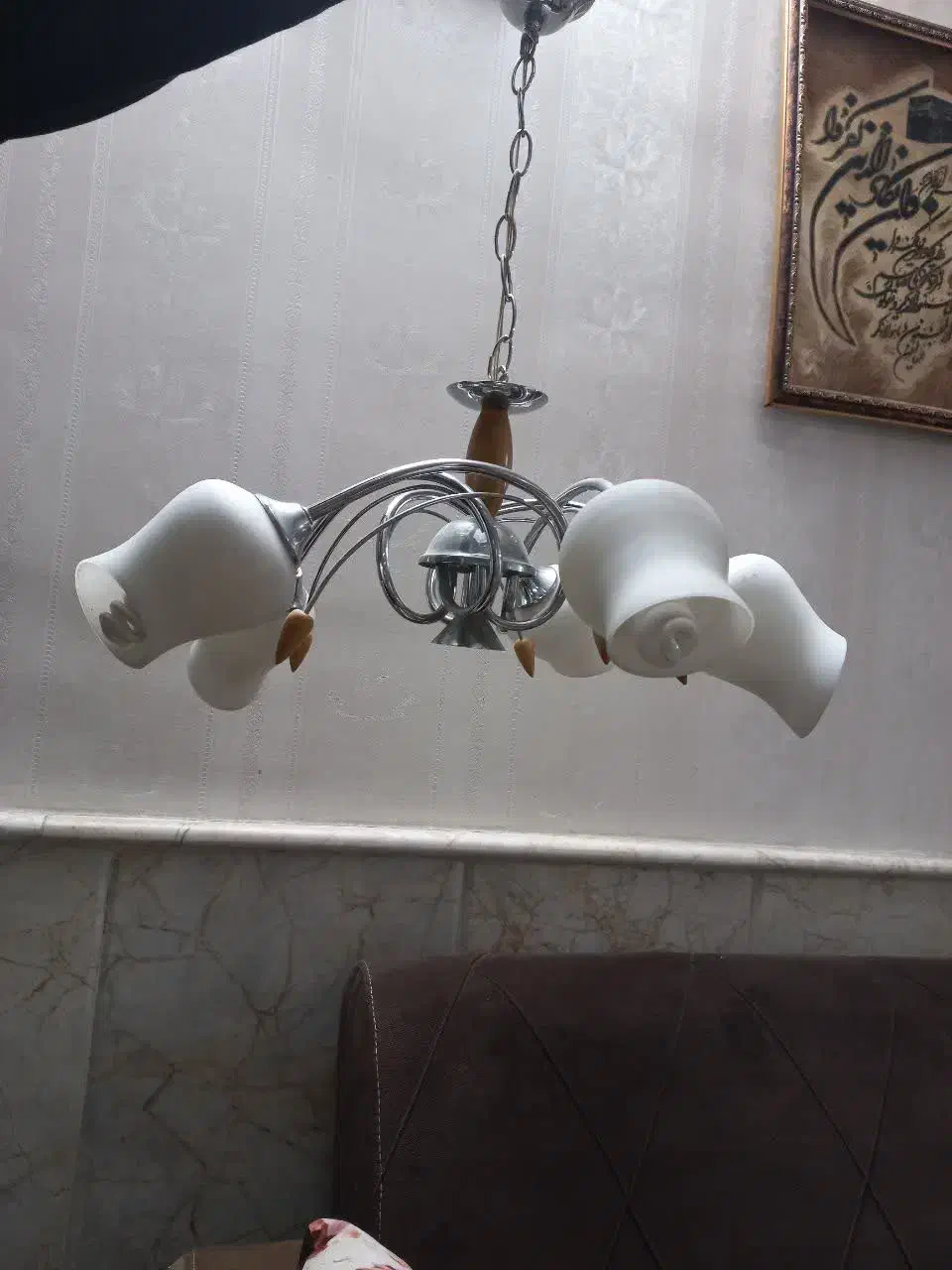 لوستر ۵ شعله|لوستر و چراغ آویز|مشهد, گاز|دیوار