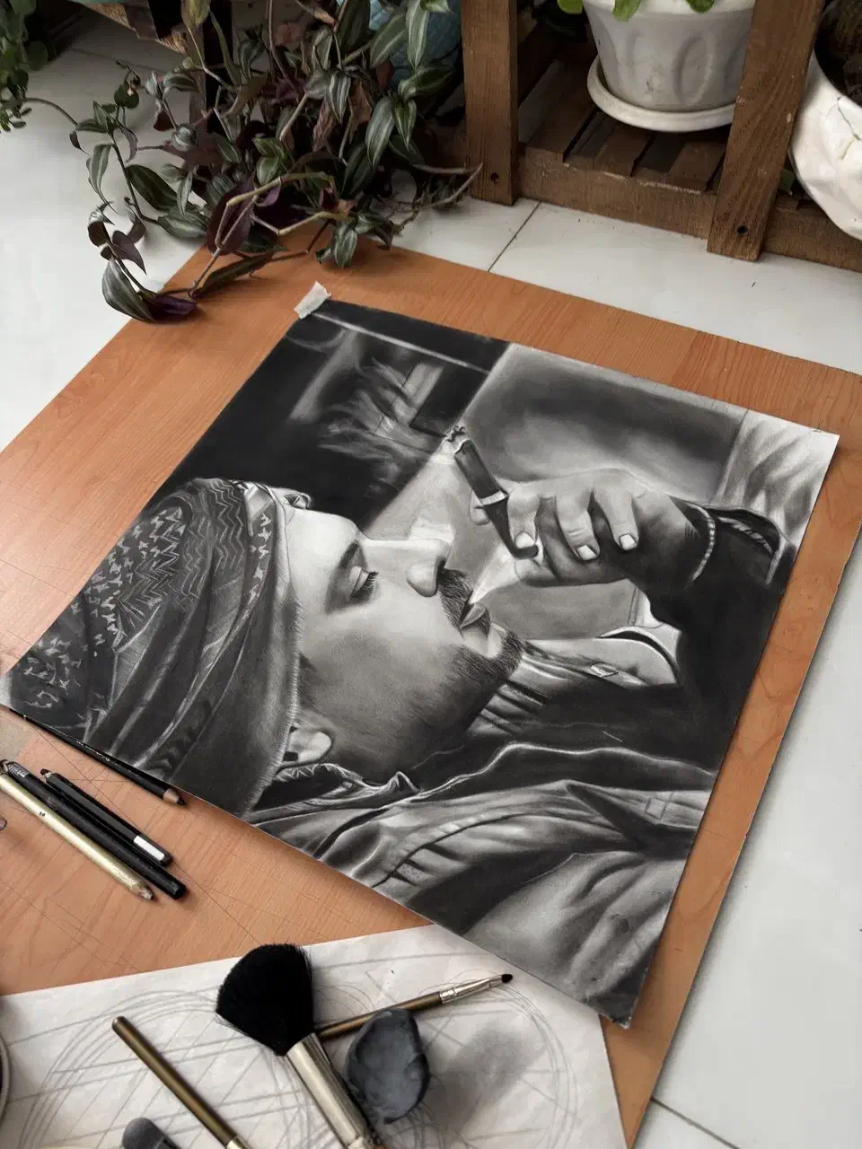 سفارش نقاشی سیاه قلم هدیه ای به یاد ماندنی|تابلو، نقاشی، عکس|شاهینشهر, فردوسی|دیوار