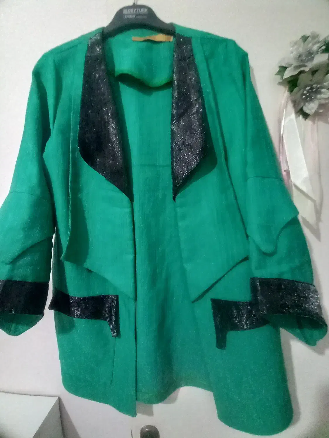 پیراهن مجلسی گیپور آستین بلند و کت زننانه|لباس|رشت, گلباغ نماز|دیوار