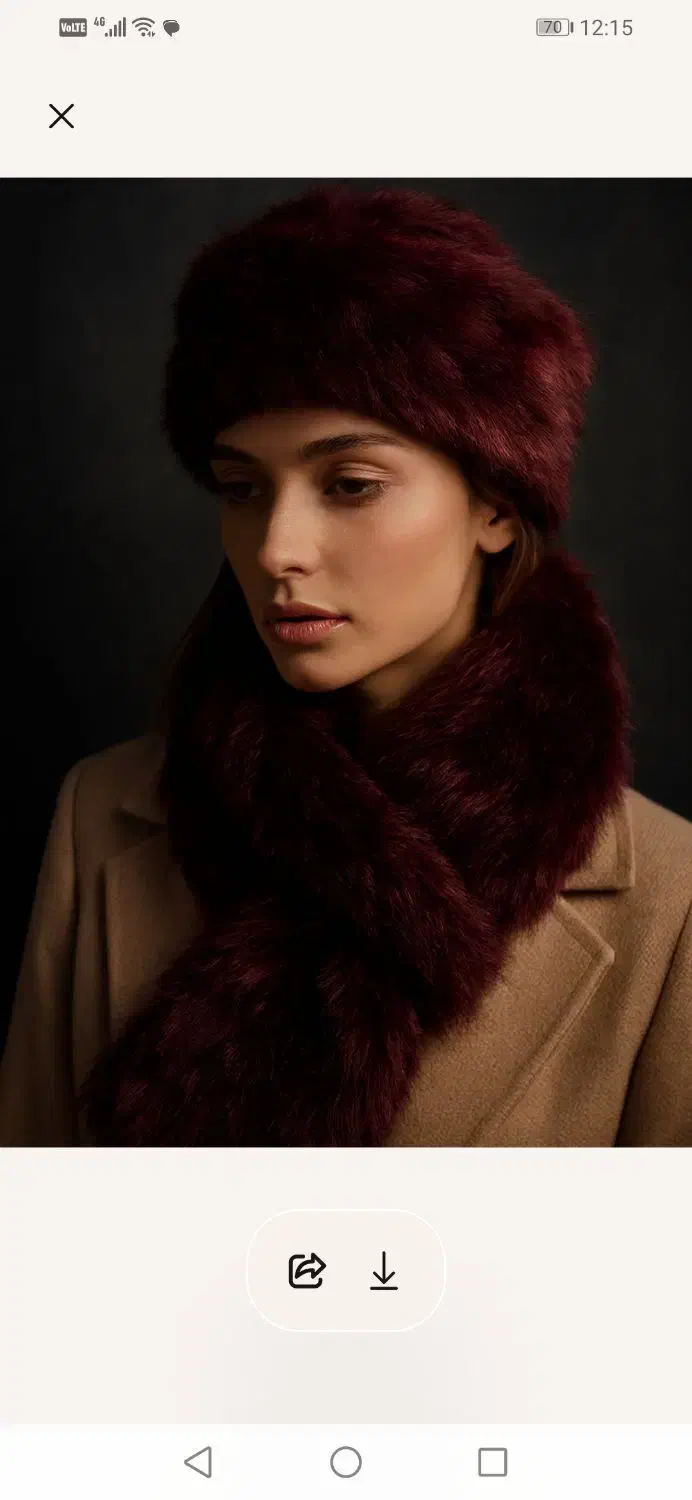 ست کلاه و شالگردن خز مصنوعی بورگاندی|لباس|تهران, دردشت|دیوار