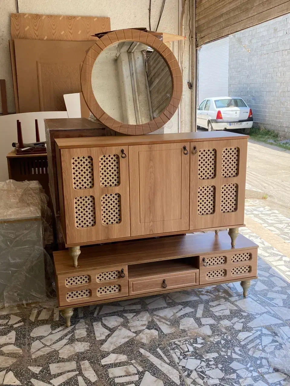 ست حصیری  فروش فوری به علت قیمت قدیم|بوفه، ویترین، کنسول|قزوین, |دیوار